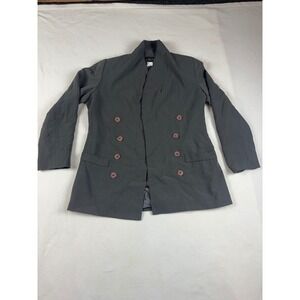 JG Hook Vintage Womens Double Breasted Blazer Charcoal Gray Size 6P Made‎ in USA